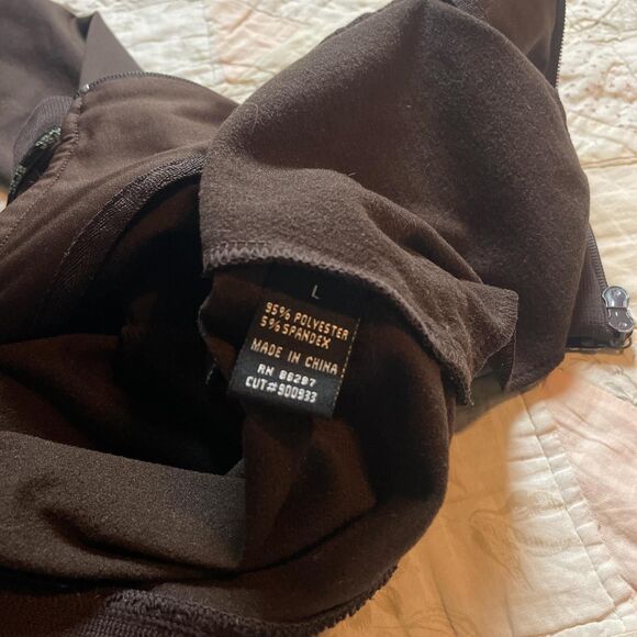 bcbg brown and teal vintage y2k double top and bottom zip track jacket large - Picture 8 of 8